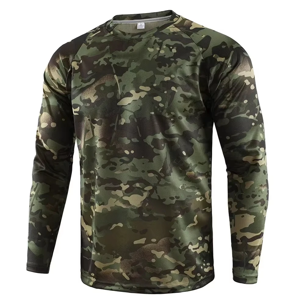 Outdoor Hunting Graphic Tees - Men Polyester 3D Print Camouflage Graphic