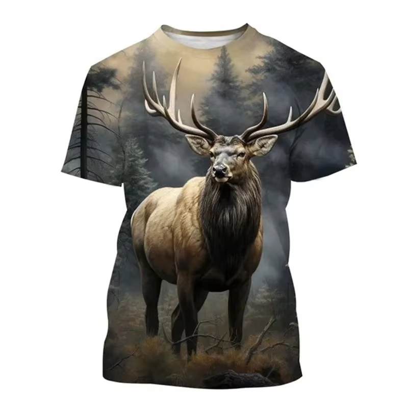 Deer 3D Printing T-shirt Funny - Outdoor Hunting Graphic Tees review and price