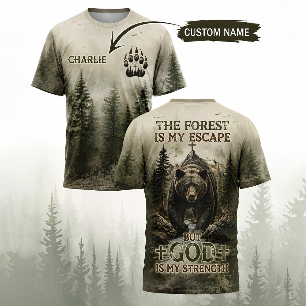 Men Vintage Forest Bear Print  - Hunting And Camping In Forest review and price