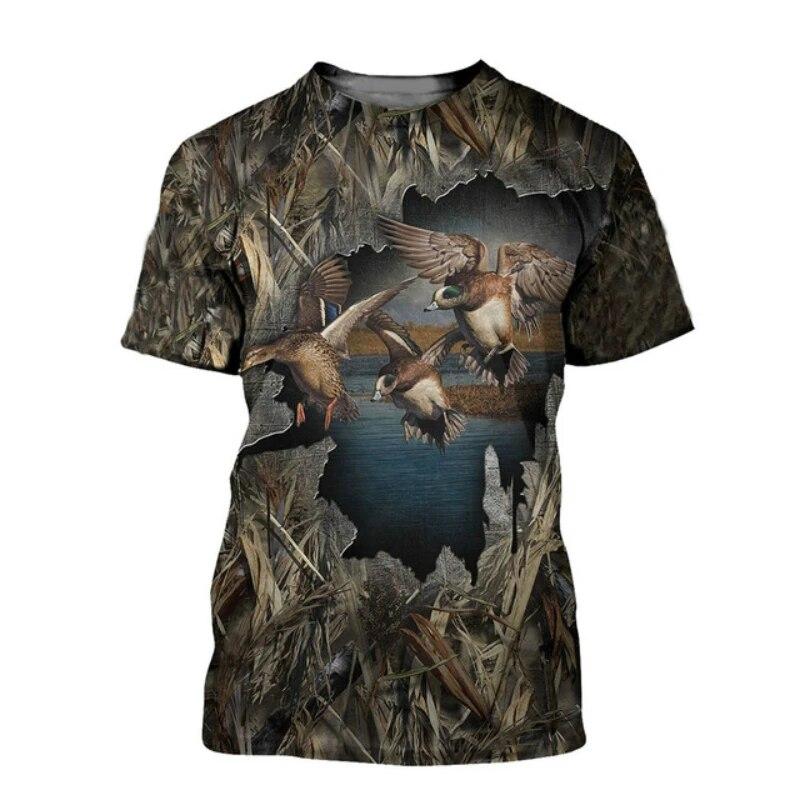 Men Camo Duck Hunting 3D Print - Outdoor Hunting Graphic Tees review and price