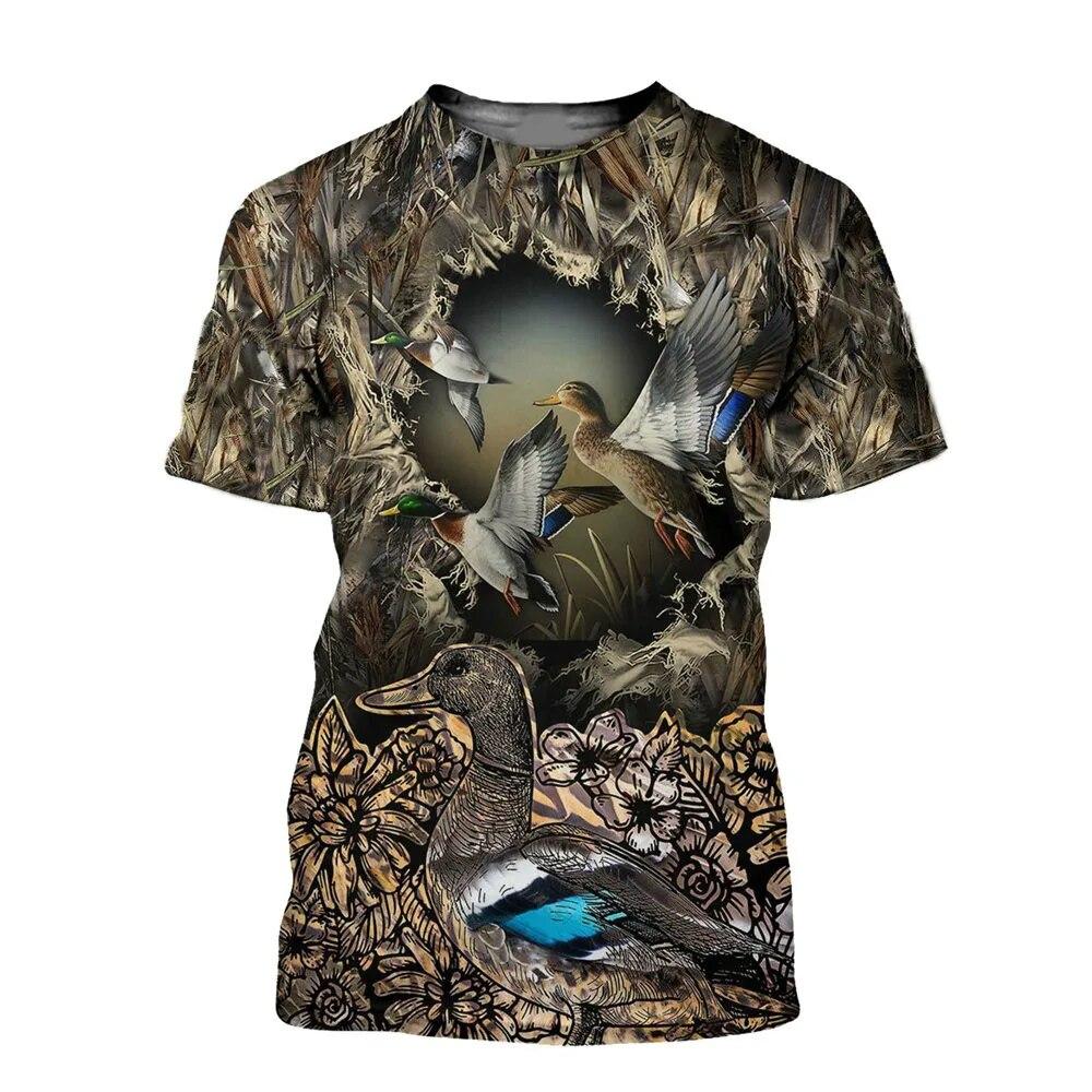 Men Camo Duck Hunting 3D Print - Outdoor Hunting Graphic Tees review and price