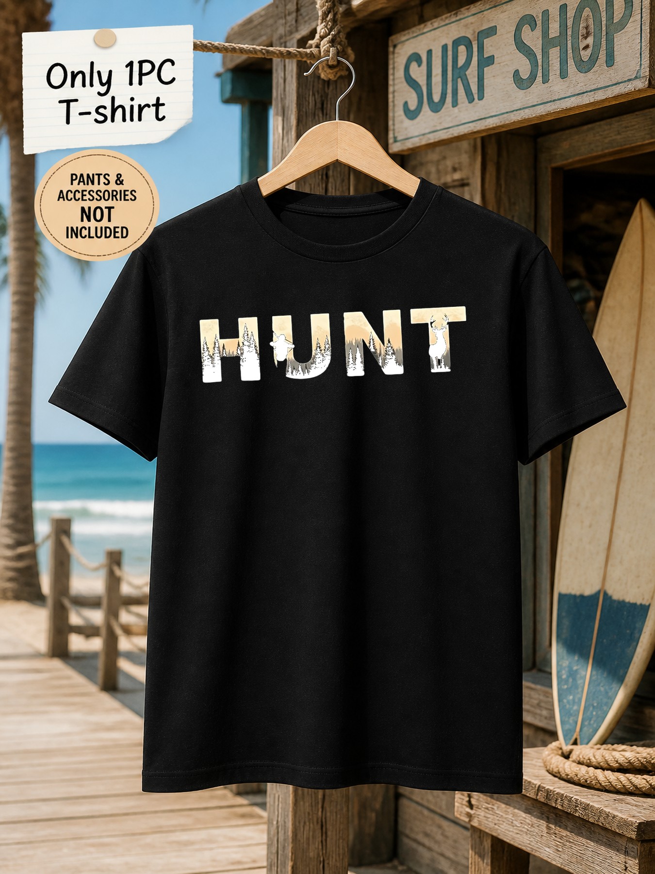 1pc Men'S Graphic T-Shirt Hunt - Outdoor Hunting Graphic Tees review and price